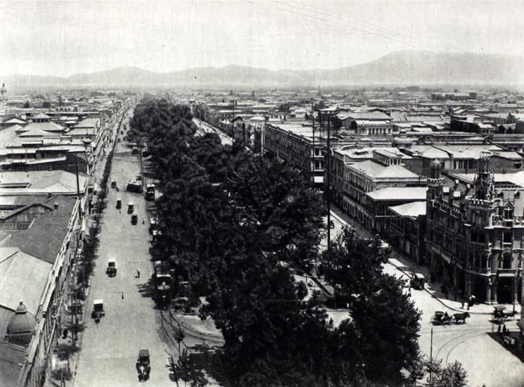 Alameda desde torre Iglesia San Francisco en 1915