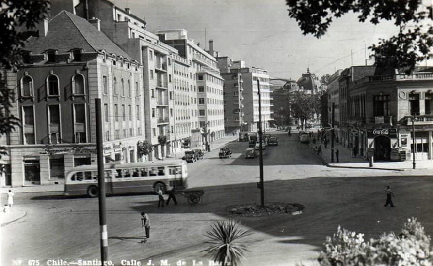 Vista desde el Cerro Santa Lucía alrededor de 1945
