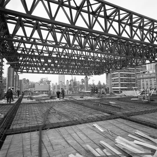 Construcción de la UNCTAD III en 1971