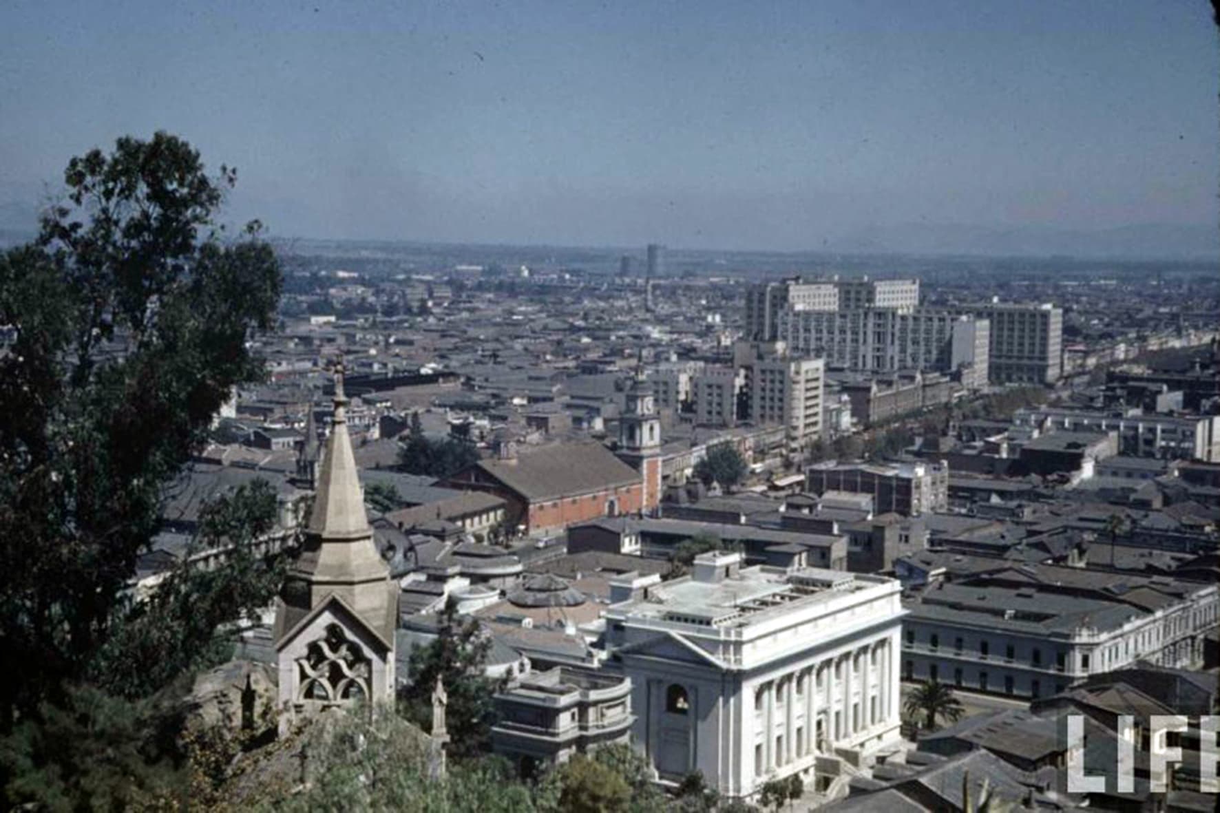 Vista de Santiago desde el cerro Santa Lucía en 1941