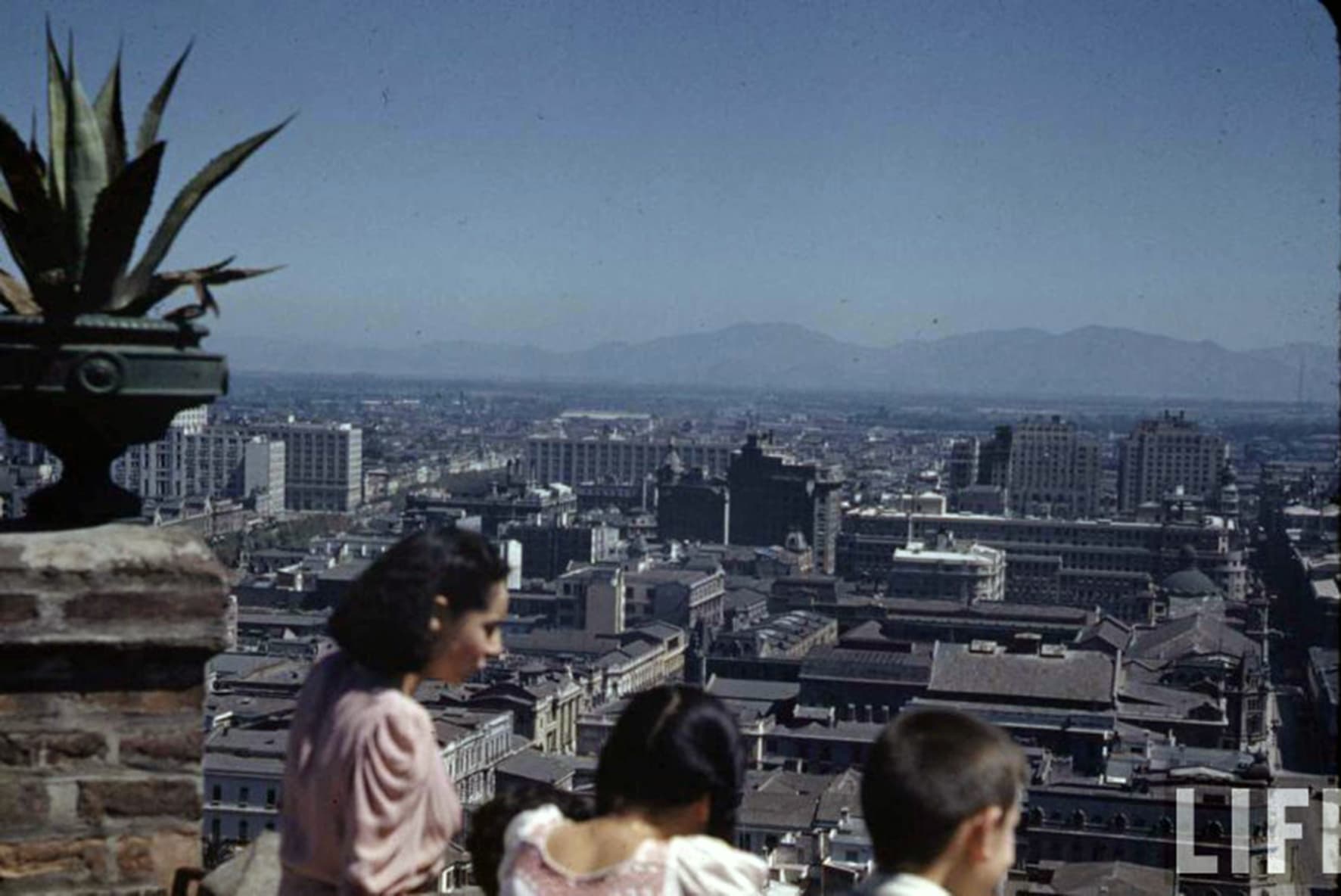 Cerro Santa Lucia hacia el centro de Santiago 1941