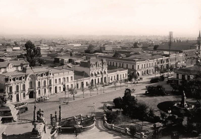 Vista desde el Cerro Santa Lucía en 1910