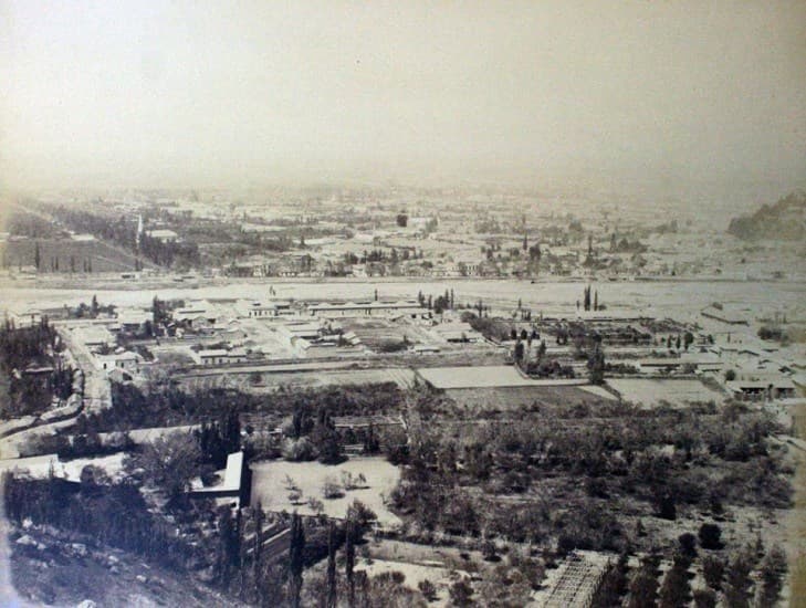 Una vista de Santiago en el año 1883.