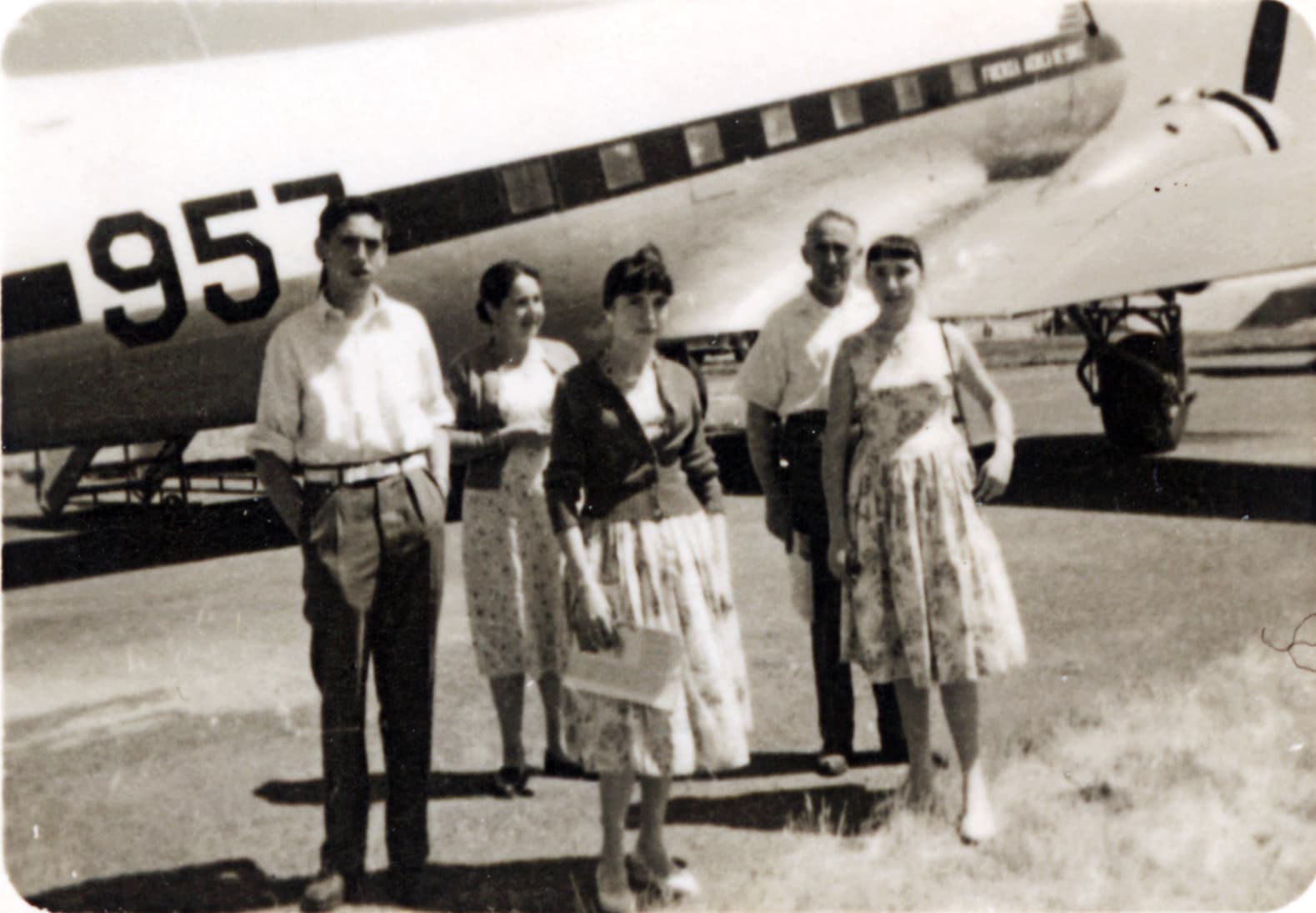 Regresando de un vuelo en 1958