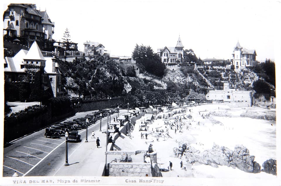 Viña del Mar, playa de Miramar circa 1920