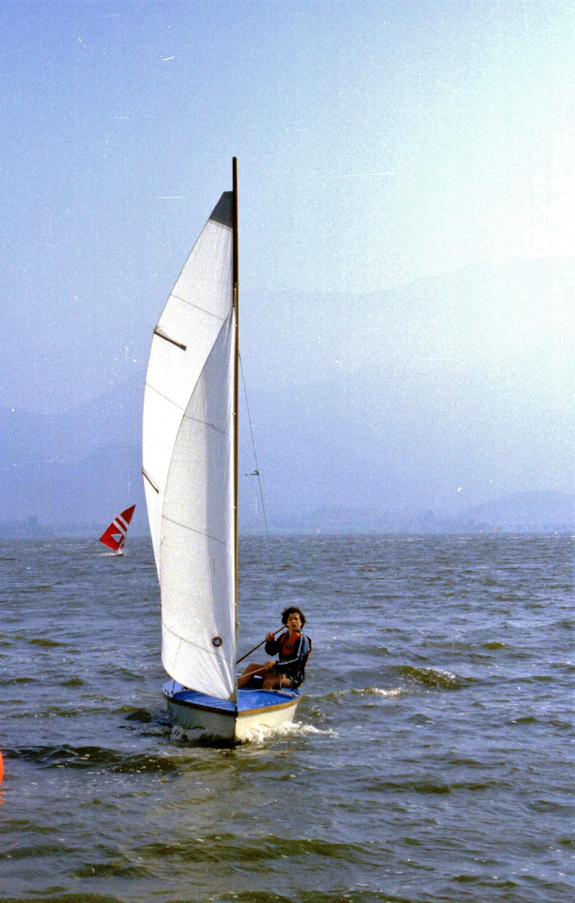 Navegando en  Laguna de Aculeo, 1984