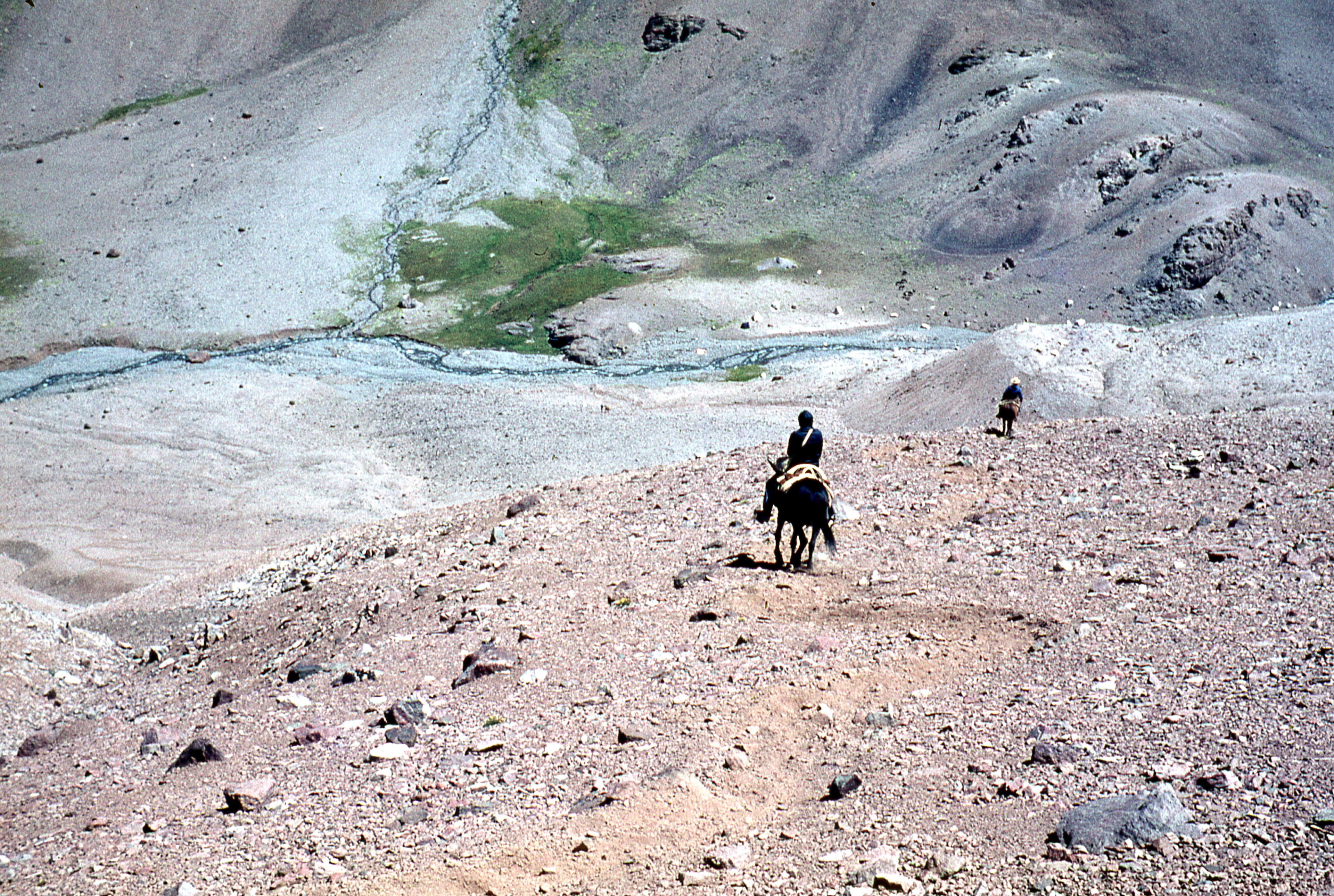 Bajando del Portezuelo El Cepo, 1978