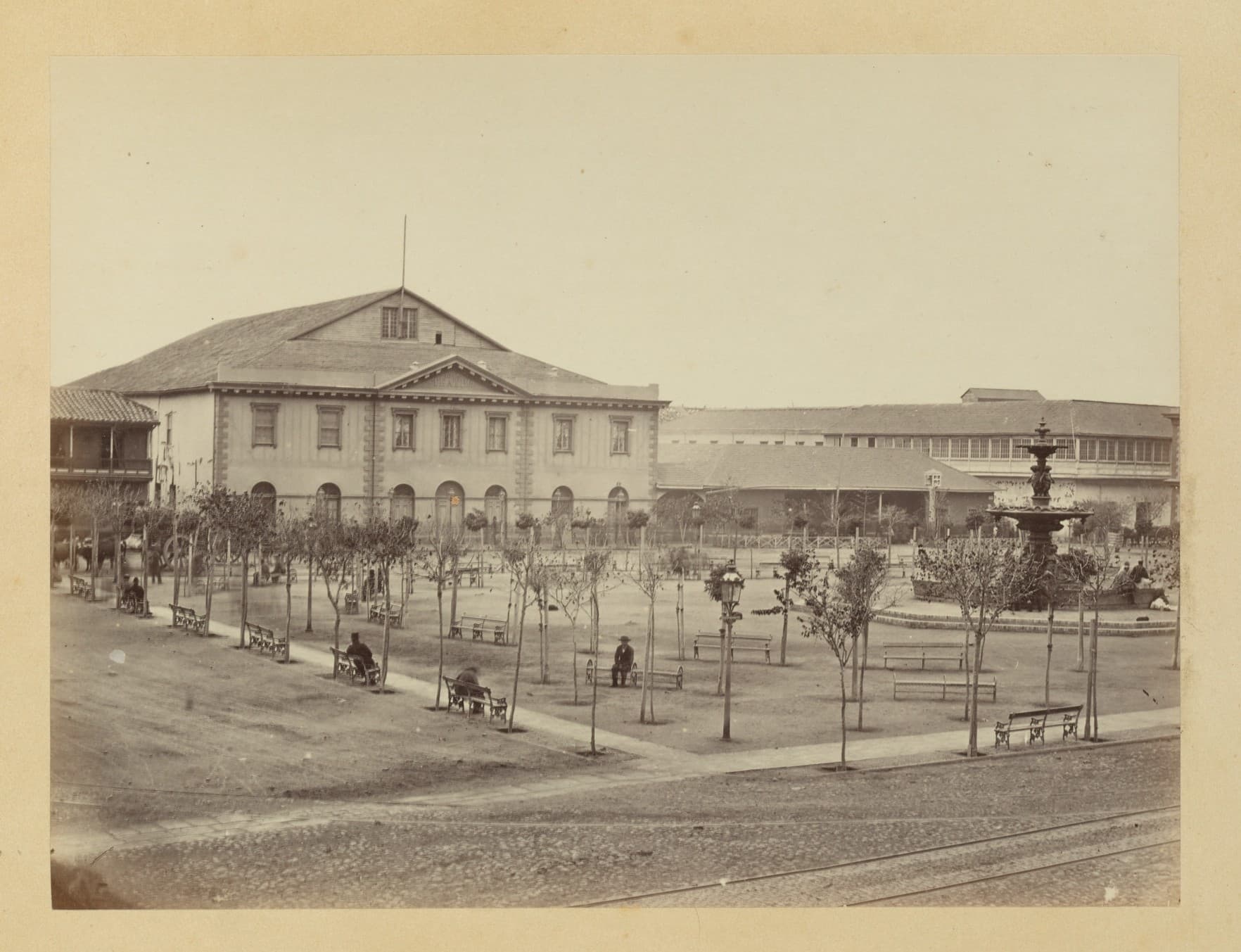 Plaza y Teatro Victoria de Valparaíso, 1868