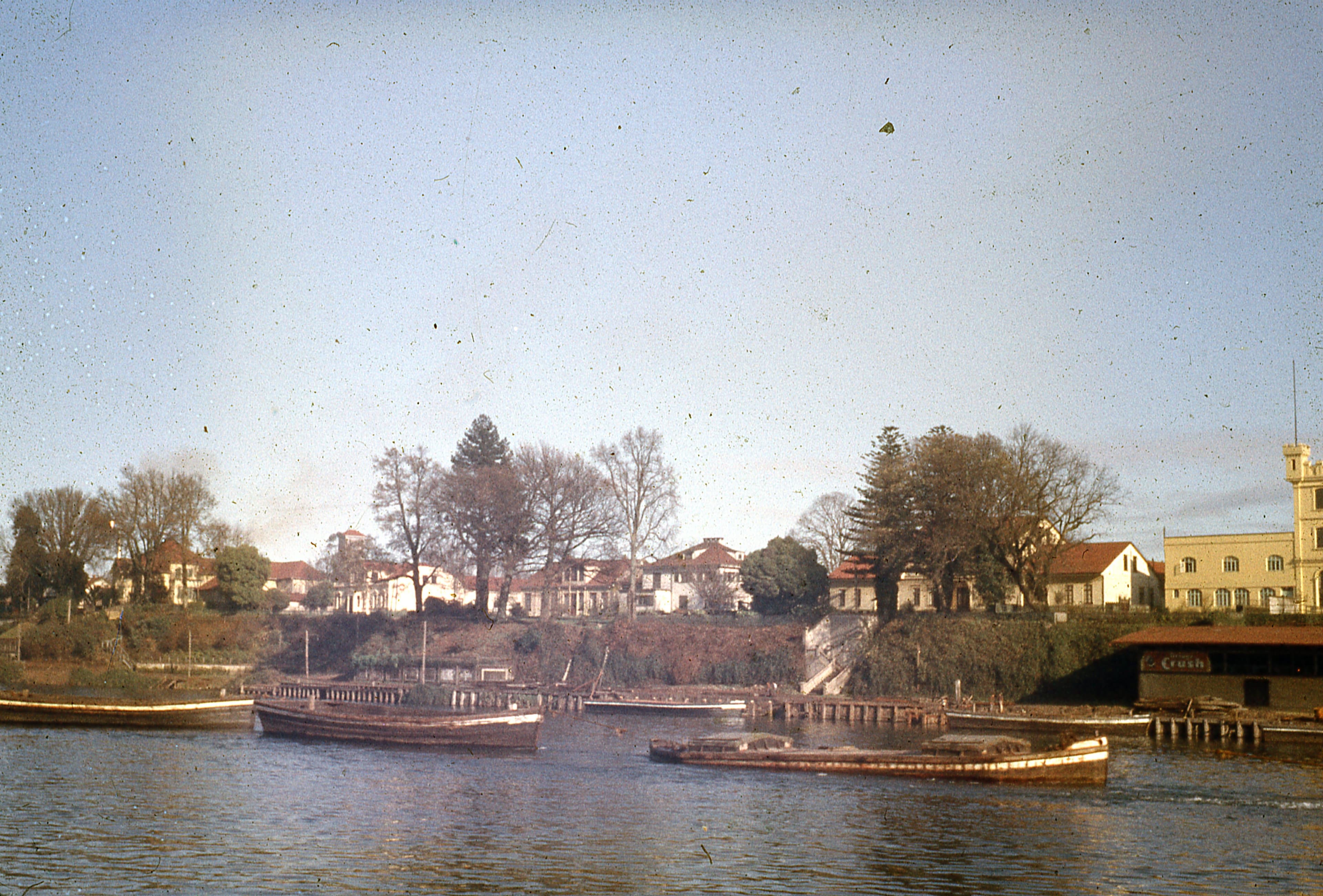 Valdivia, botes y el Río, 1960