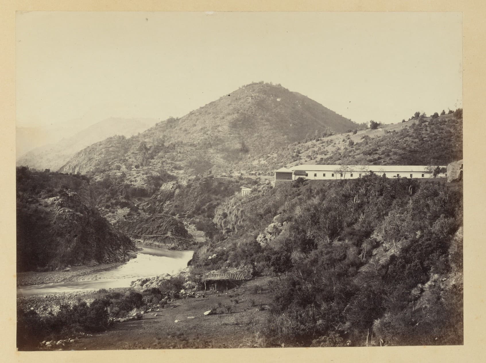 Termas de Cauquenes a la llegada, Río Cachapoal, 1868