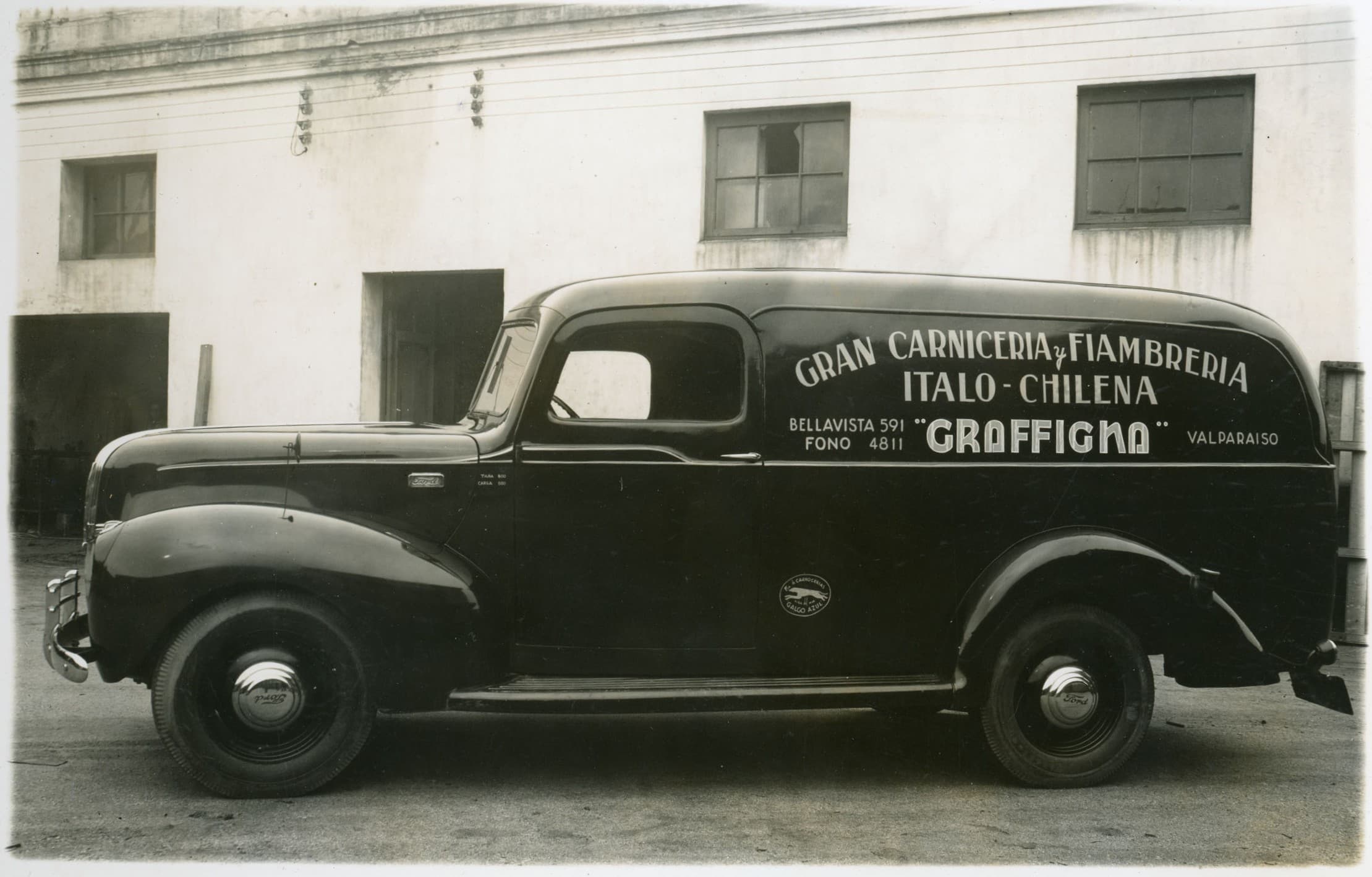Automóvil de Carnicería "Graffigna", Viña del Mar, ca. 1950