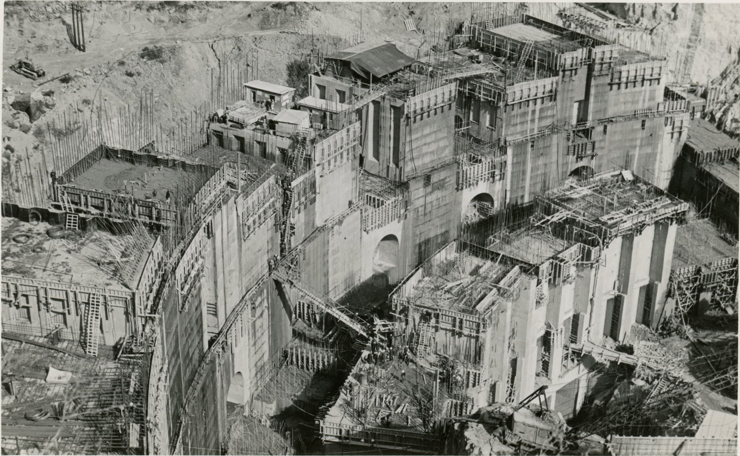 Construcción de Hidroeléctrica Rapel, ca. 1957