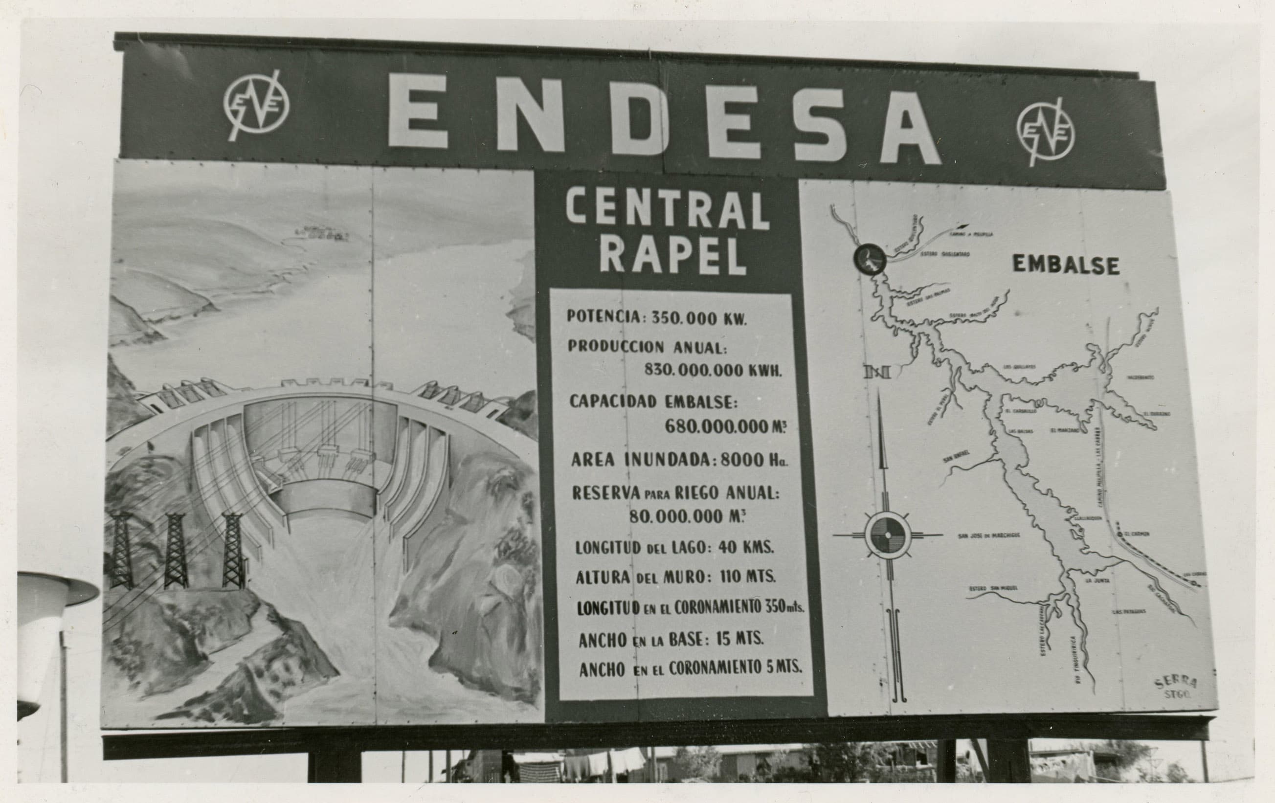 Cartel Endesa Central Rapel, ca. 1960
