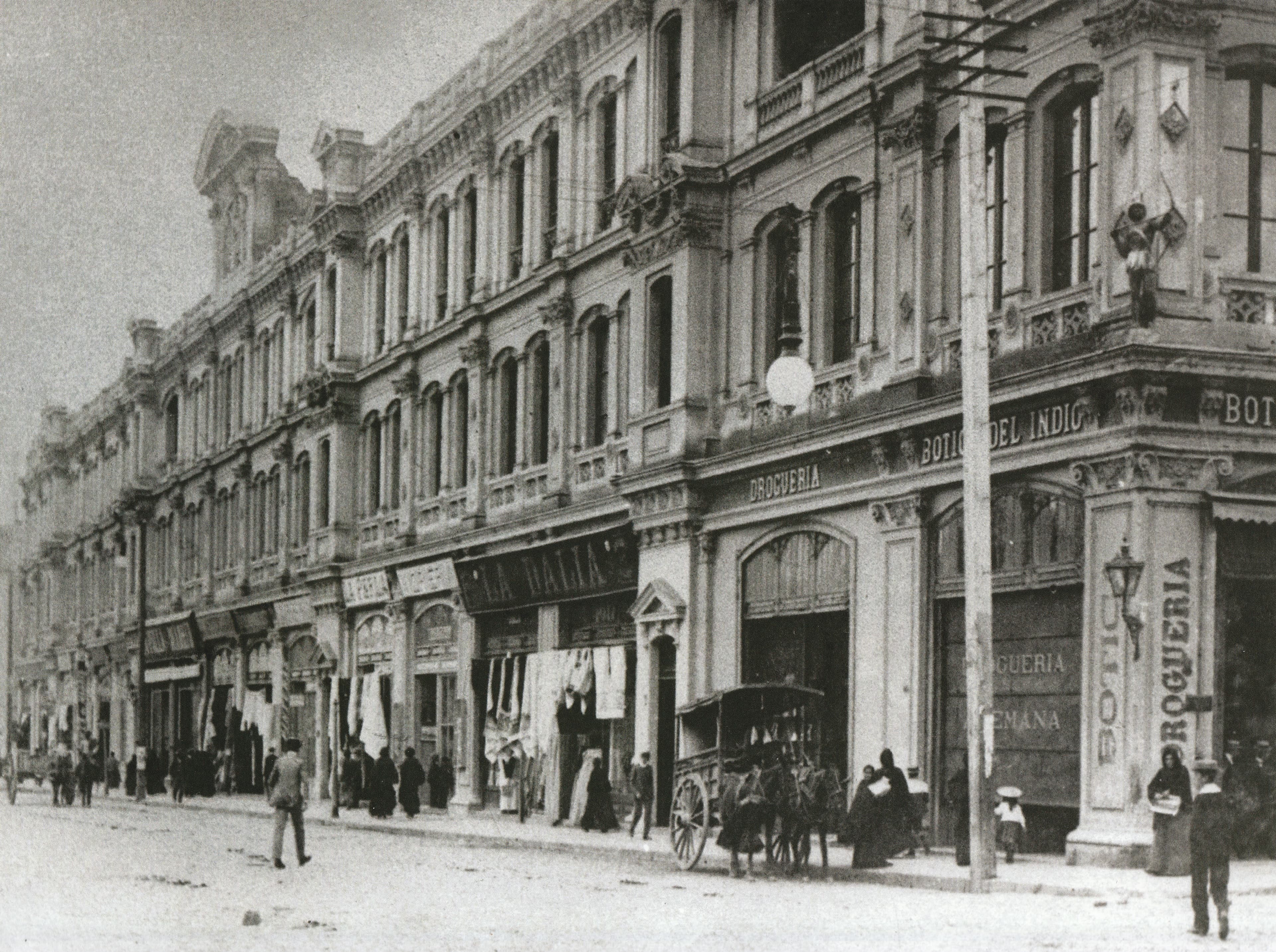 Centro de Santiago en 1900