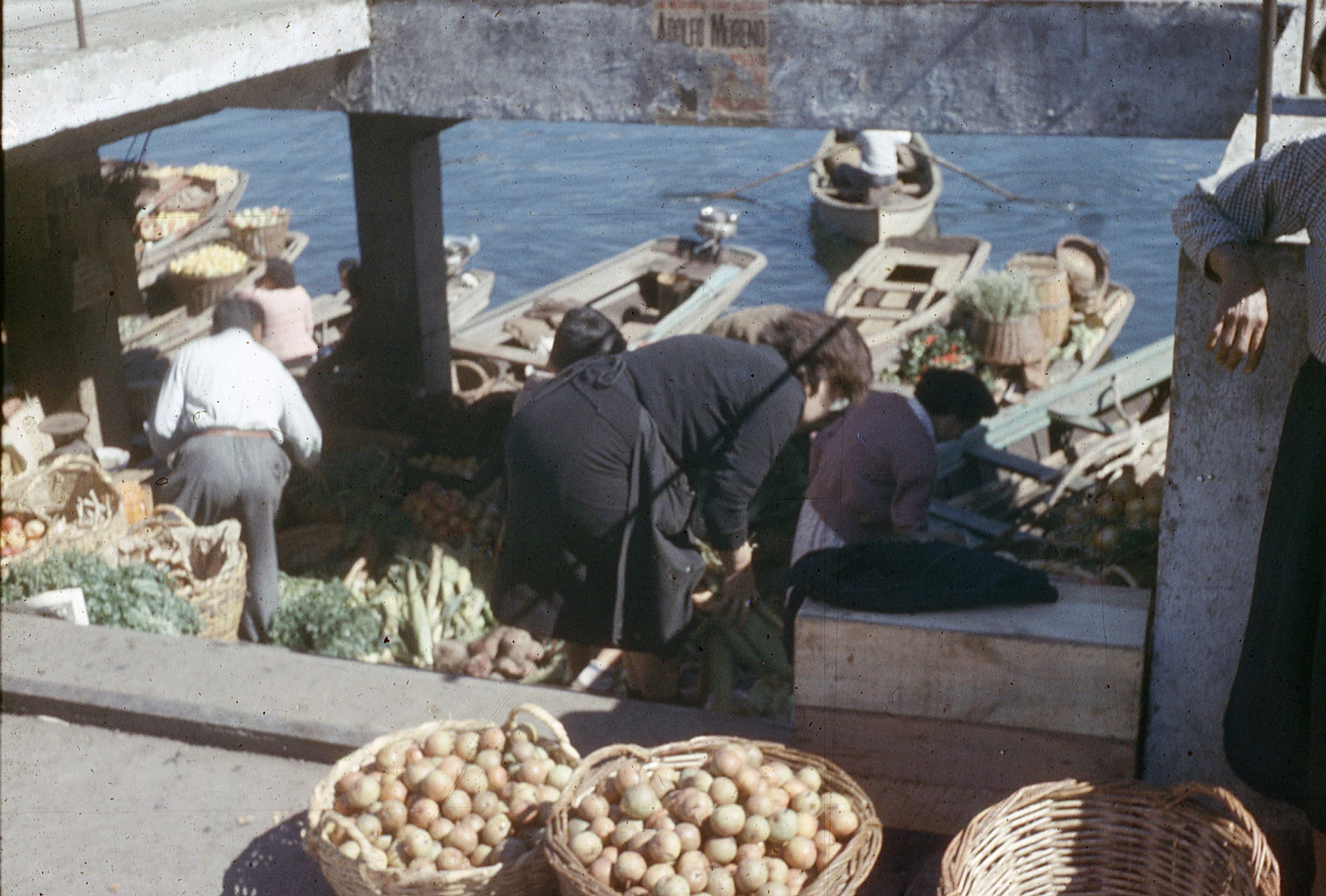 Mercado Fluvial de Valdivia, 1960