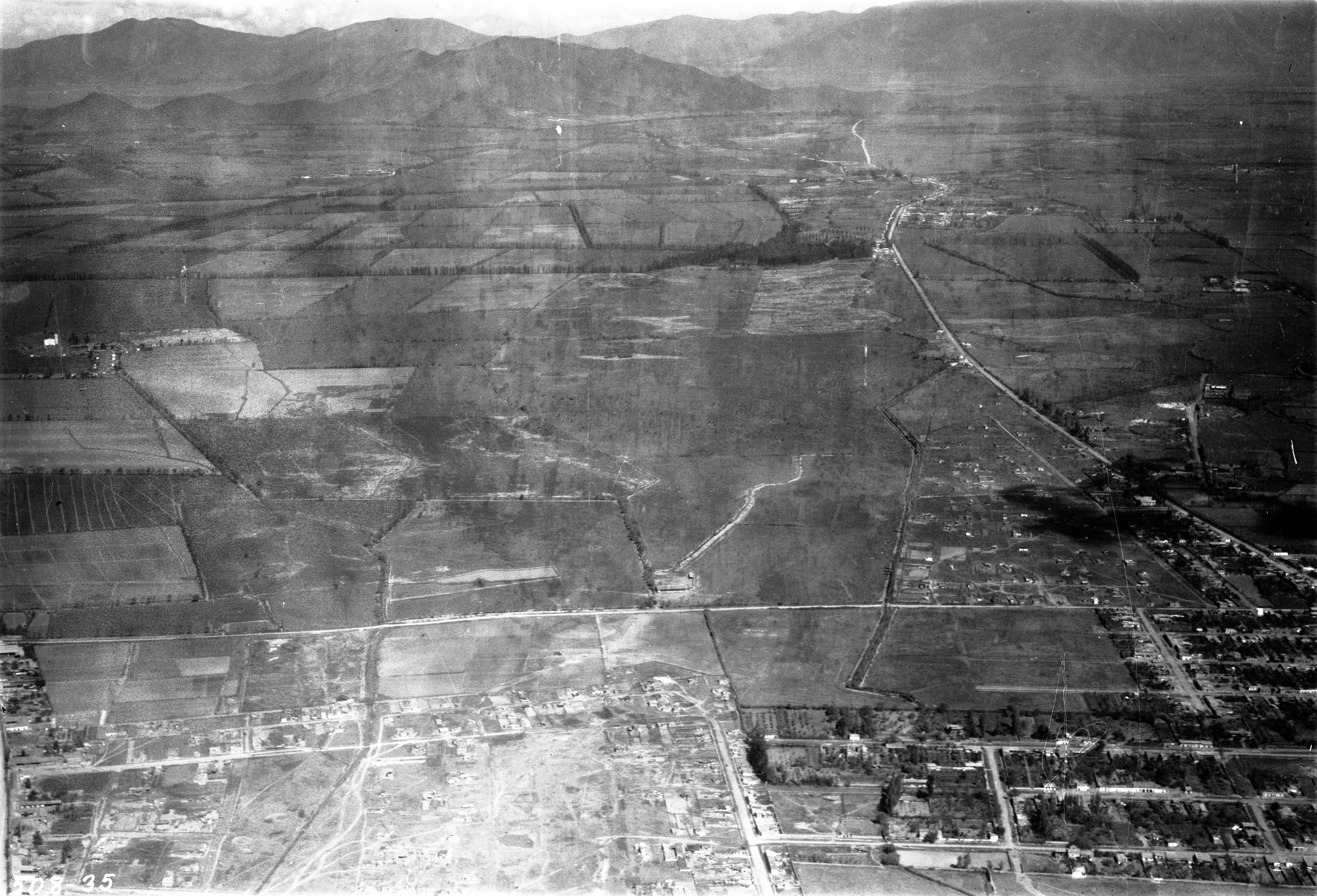 Vista aérea de Santiago 1937.