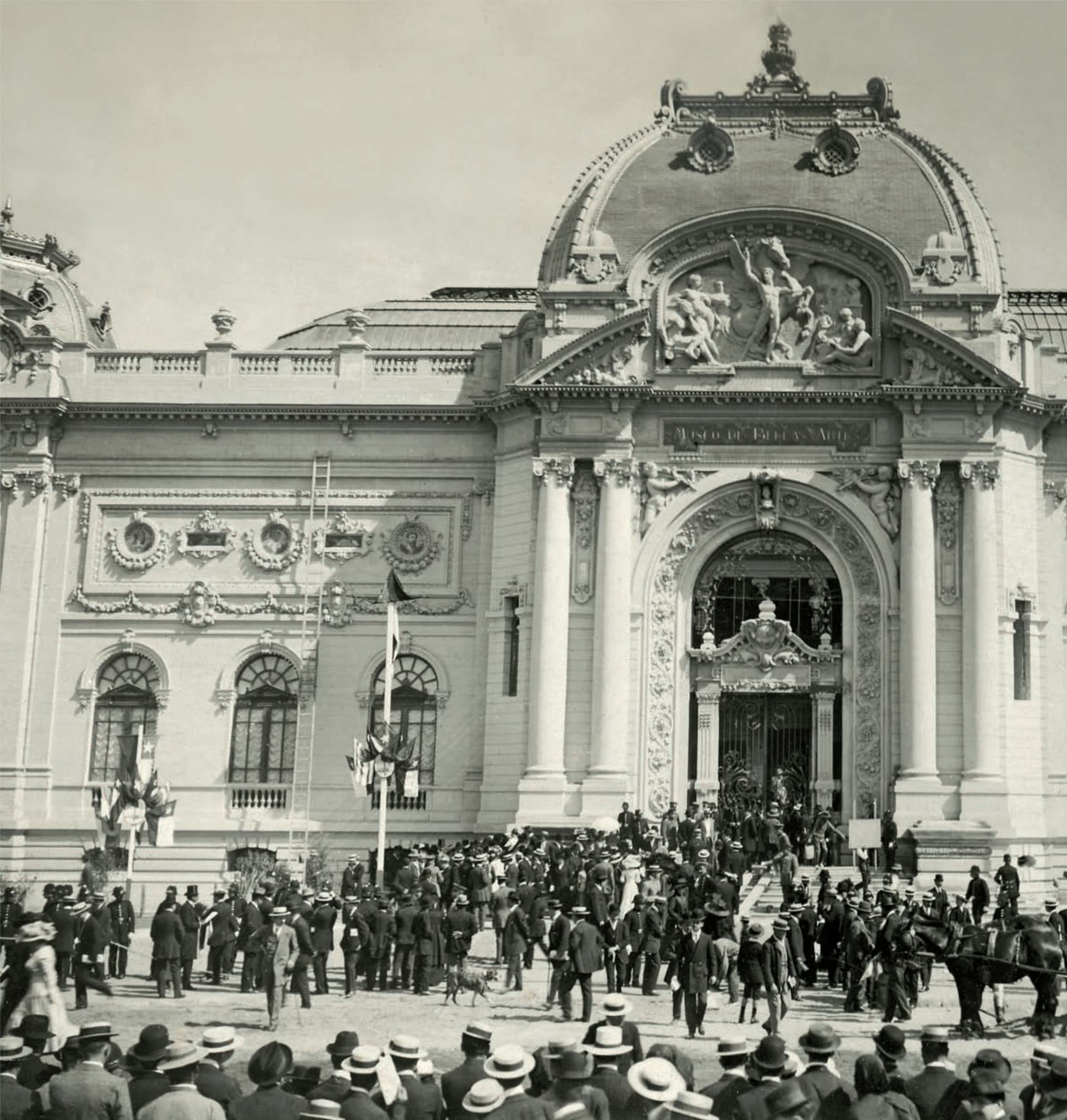 Inauguración Palacio Bellas Artes, Santiago año 1910