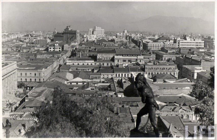 Vista desde el Cerro Santa Lucía, años 30s