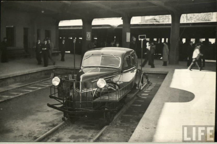 Autocarril en la Estación La Calera, ca. 1930