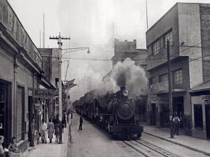 Coquimbo, Ferrocarril por calle Aldunate en 1940