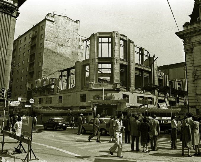 Demolición Bazar Krauss en 1980