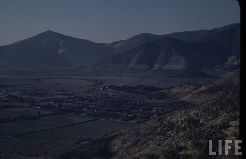Vista hacia Huechuraba desde San Cristobal en 1941