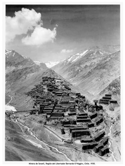 La ciudad minera de Sewell en el año 1930.