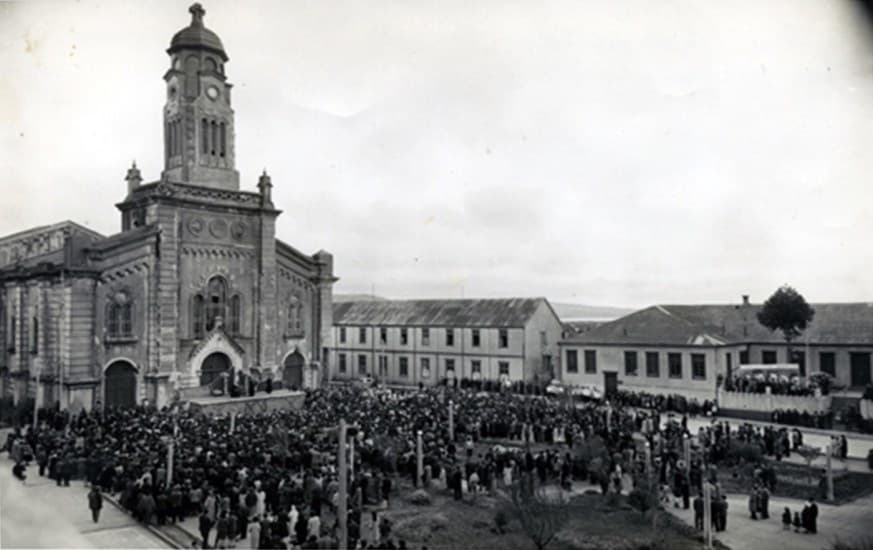 Ancud y su Catedral en 1950