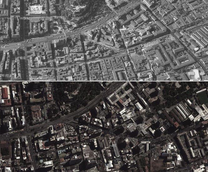 Transformación barrios frente al Cerro Santa Lucía, 1964 – 2013.