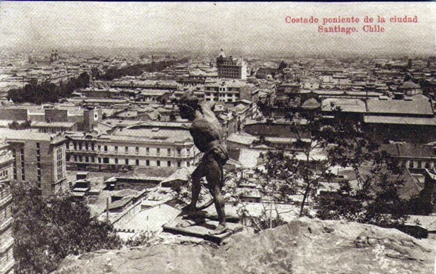 Vista de Santiago hacia el poniente en los años ’20s.
