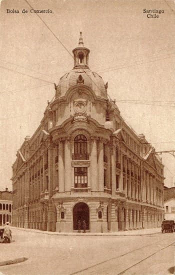 Edificio de la Bolsa de Santiago a principios de Siglo XX.