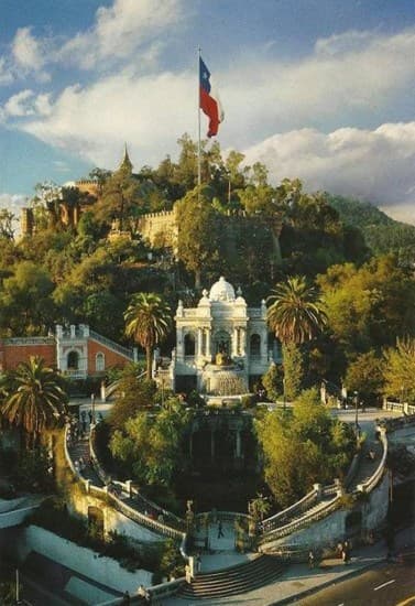 Entrada al Cerro Santa Lucía desde la Alameda, sin año determinado