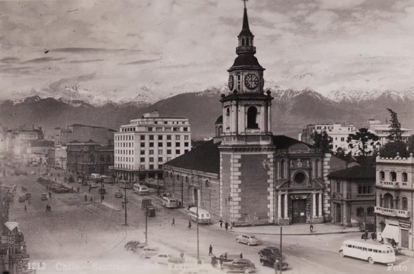 Iglesia de San Francisco y Alameda en los 50s.