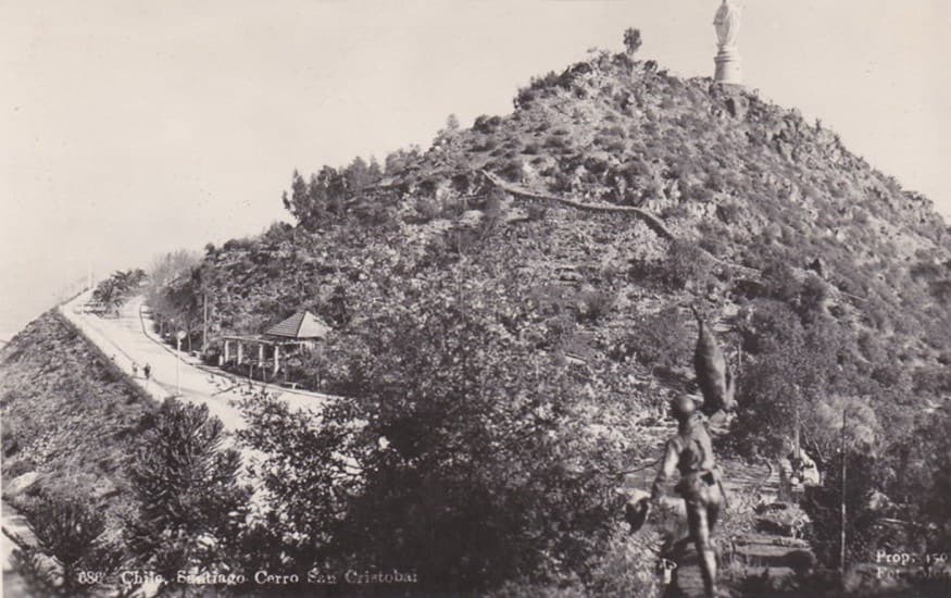 Cerro San Cristobal y Virgen Inmaculada de la Concepcion en 1951