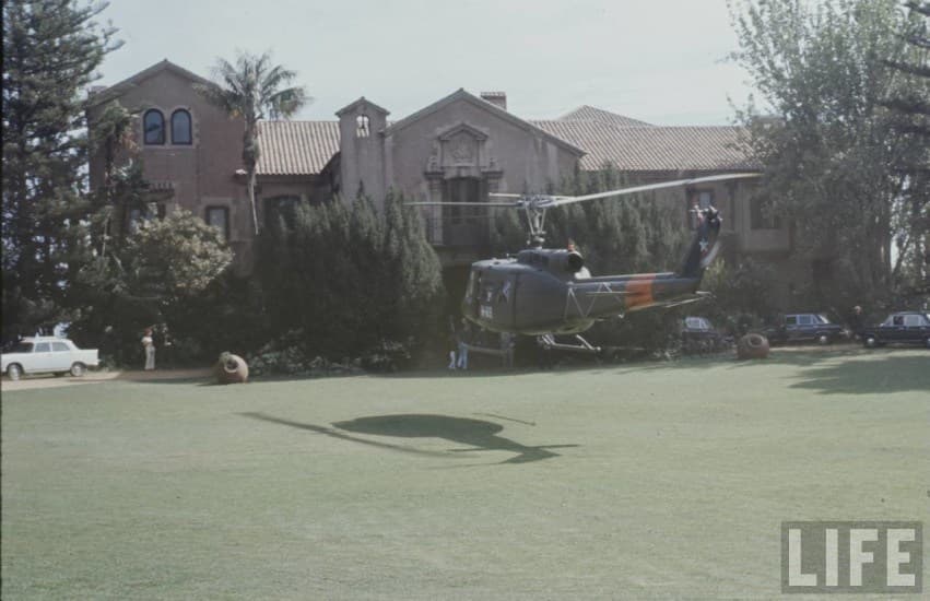 Helicóptero en Palacio Cerro Castillo en 1973