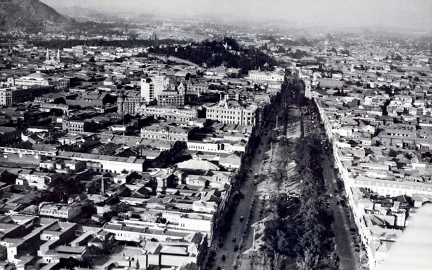 Gran vista de la Alameda a inicio de los años 20s