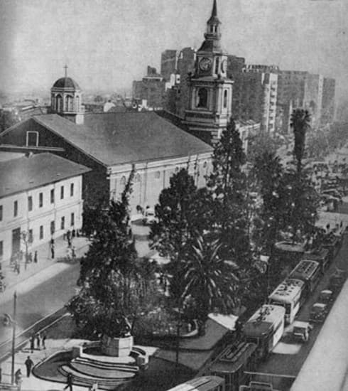 Alameda, Iglesia San Francisco y Parque Inglés en 1941