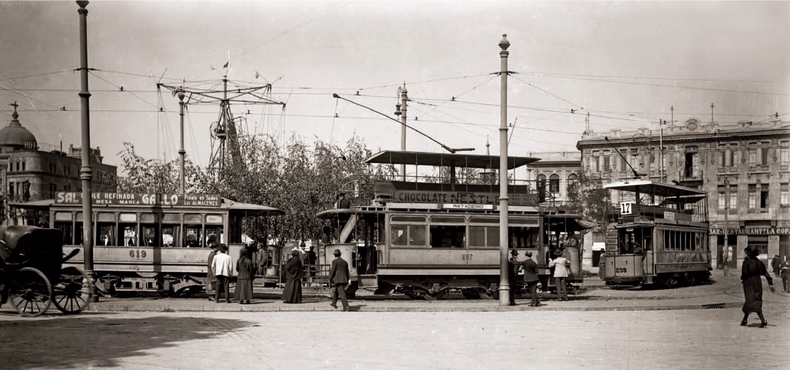 Tranvía Plaza de Armas-Tobalaba en 1920
