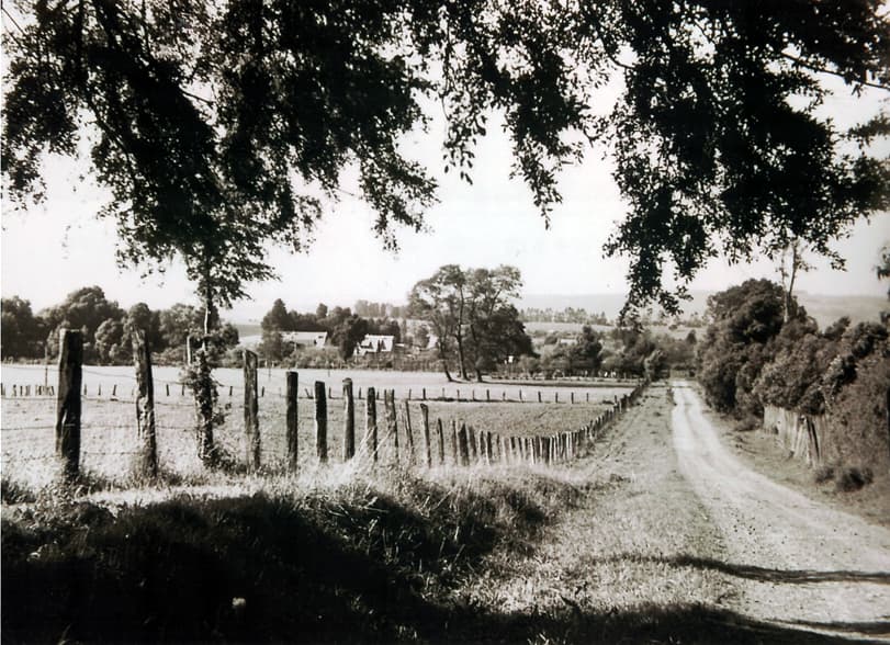 Calle Sanger de Temuco en los 50s.