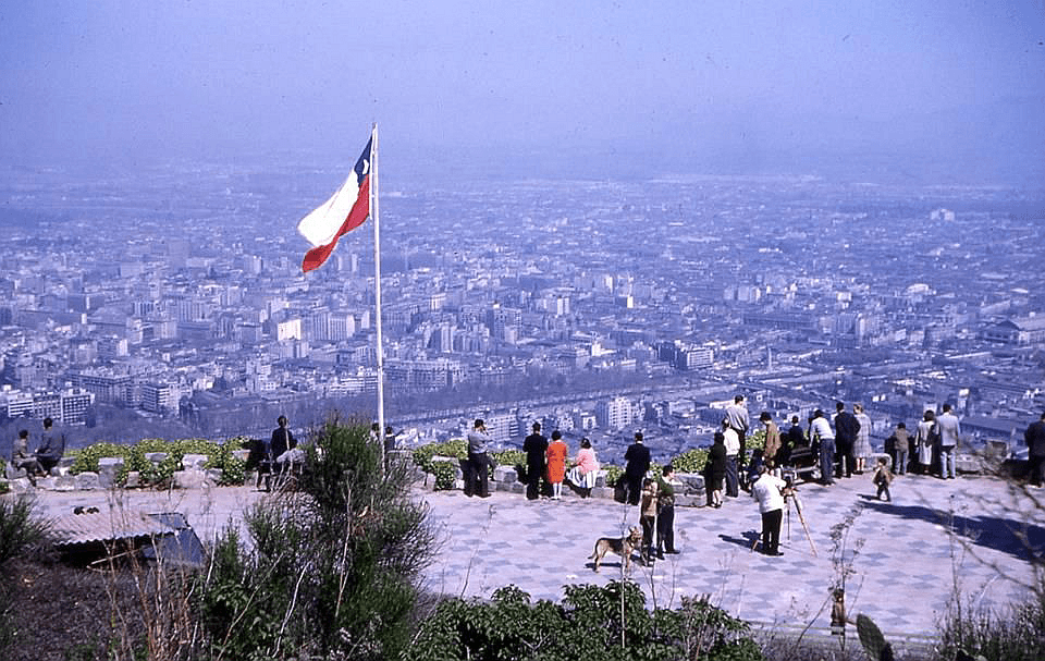 Vista desde el cerro San Cristóbal en 1963
