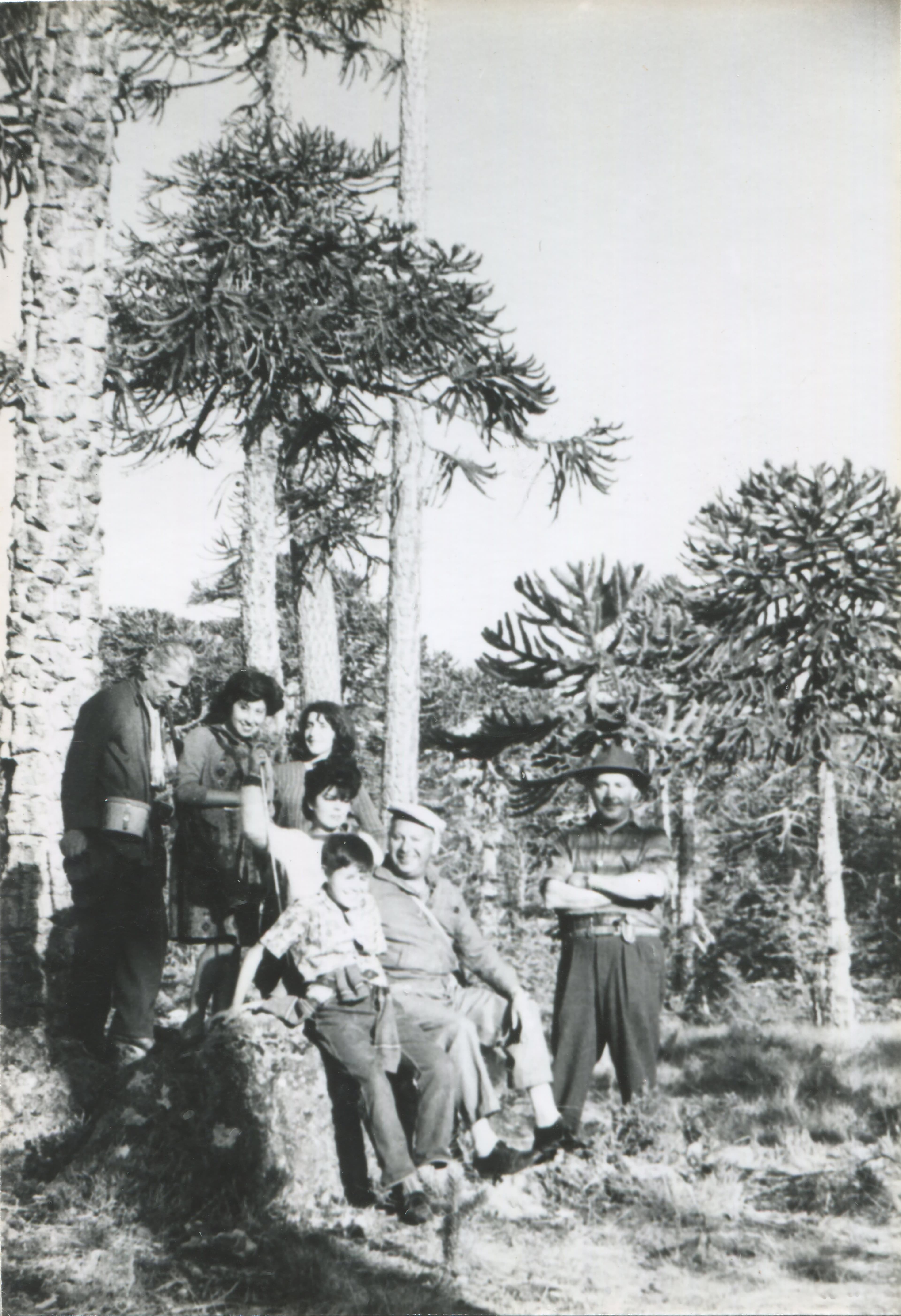 Familia en Cordillera de Nahuelbuta, años 50s