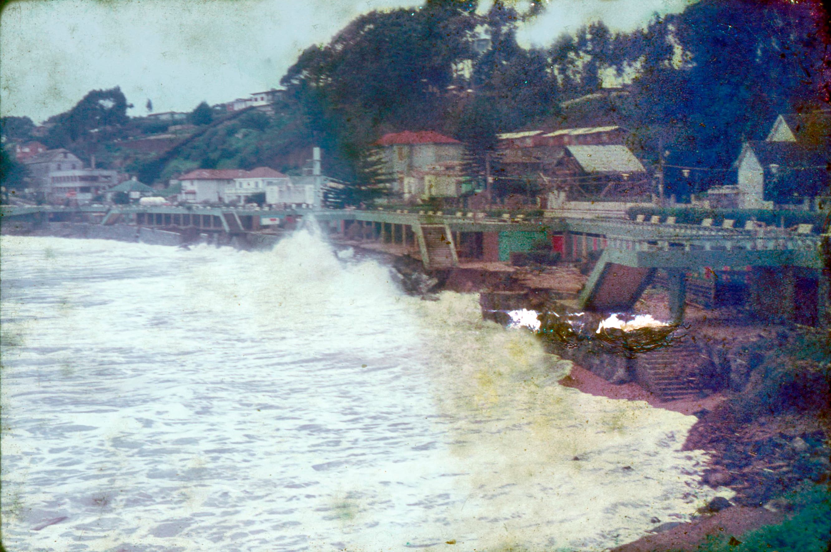 Marejada en Playa Amarilla en 1970