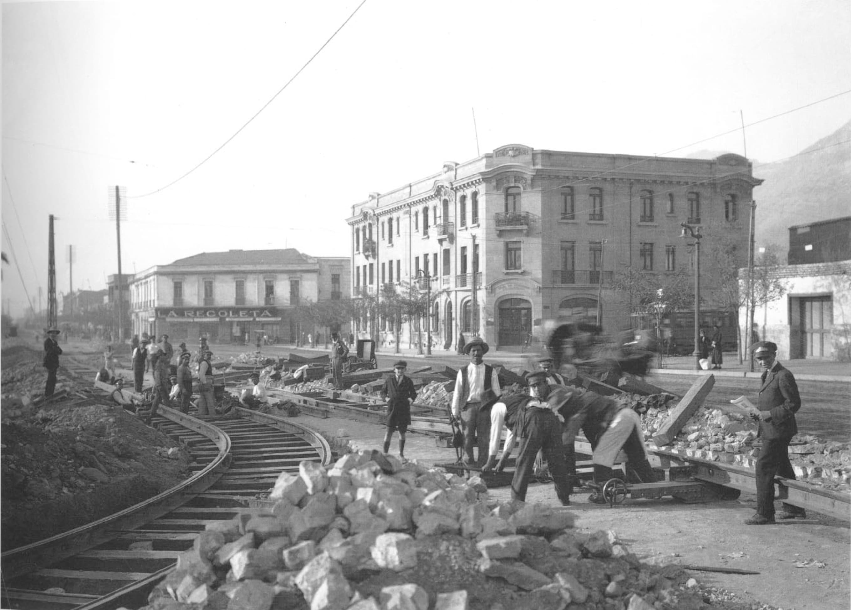 Cambio de líneas de tranvía año 1927