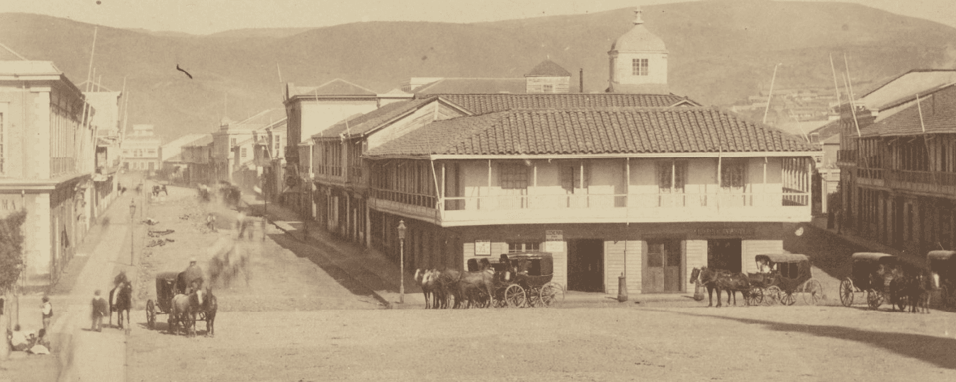 Centro de Valparaíso calle Victoria (Pedro Montt), 1860