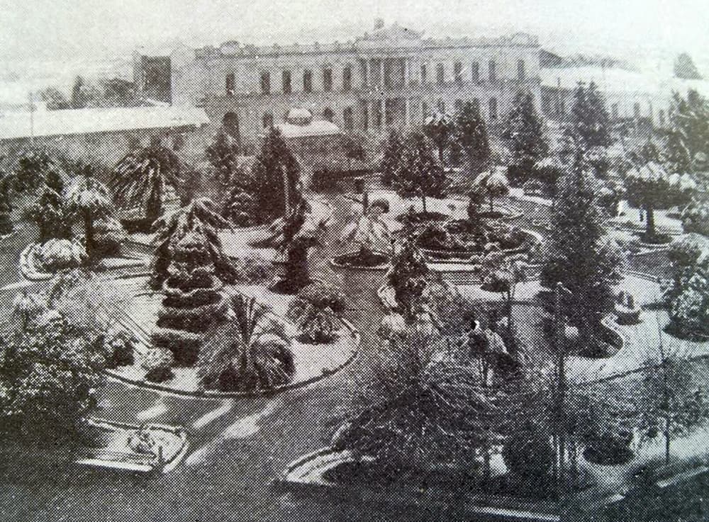 Plaza de Curico nevada en 1914