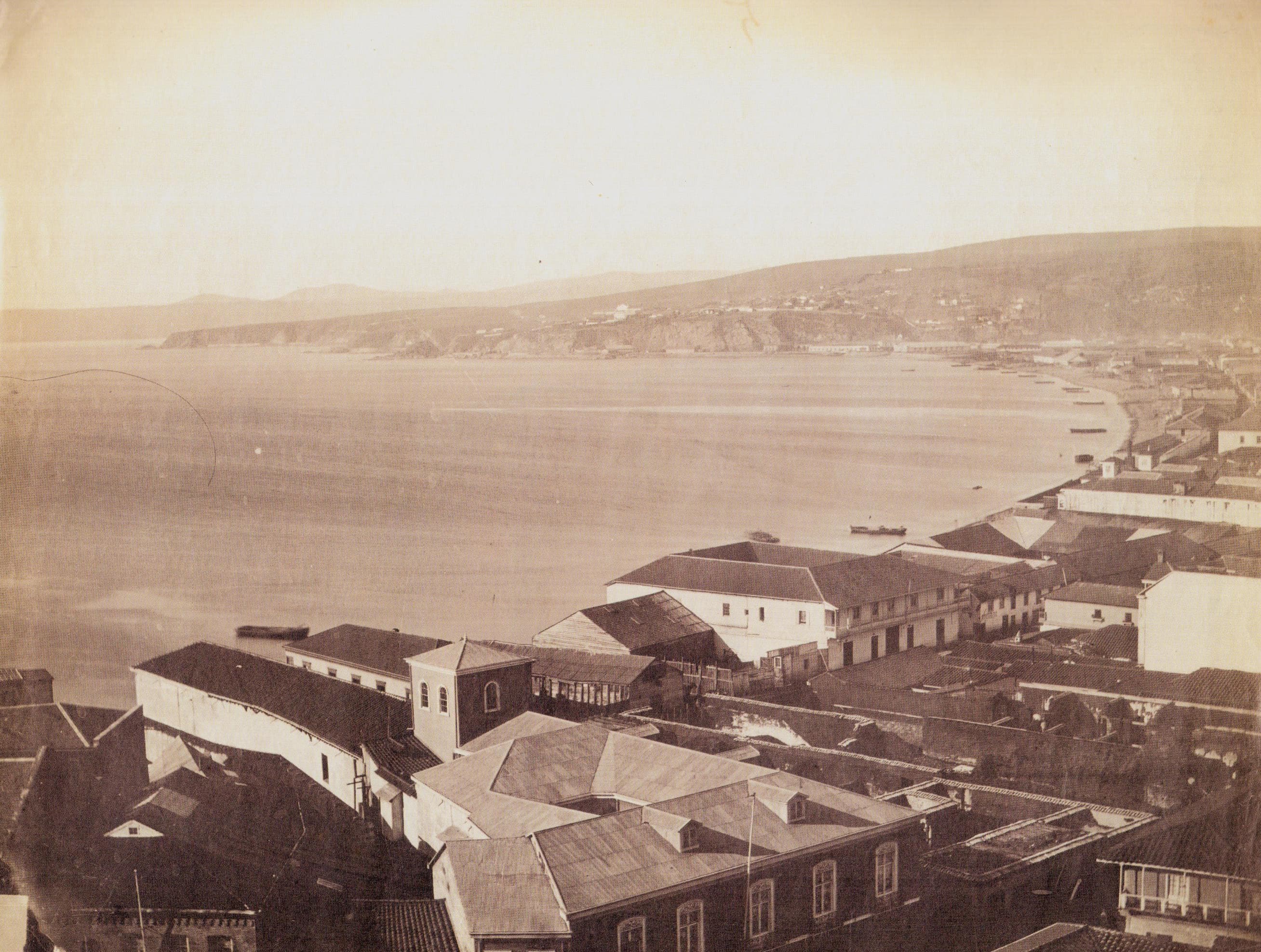 Vista de la Bahía de Valparaíso año 1870