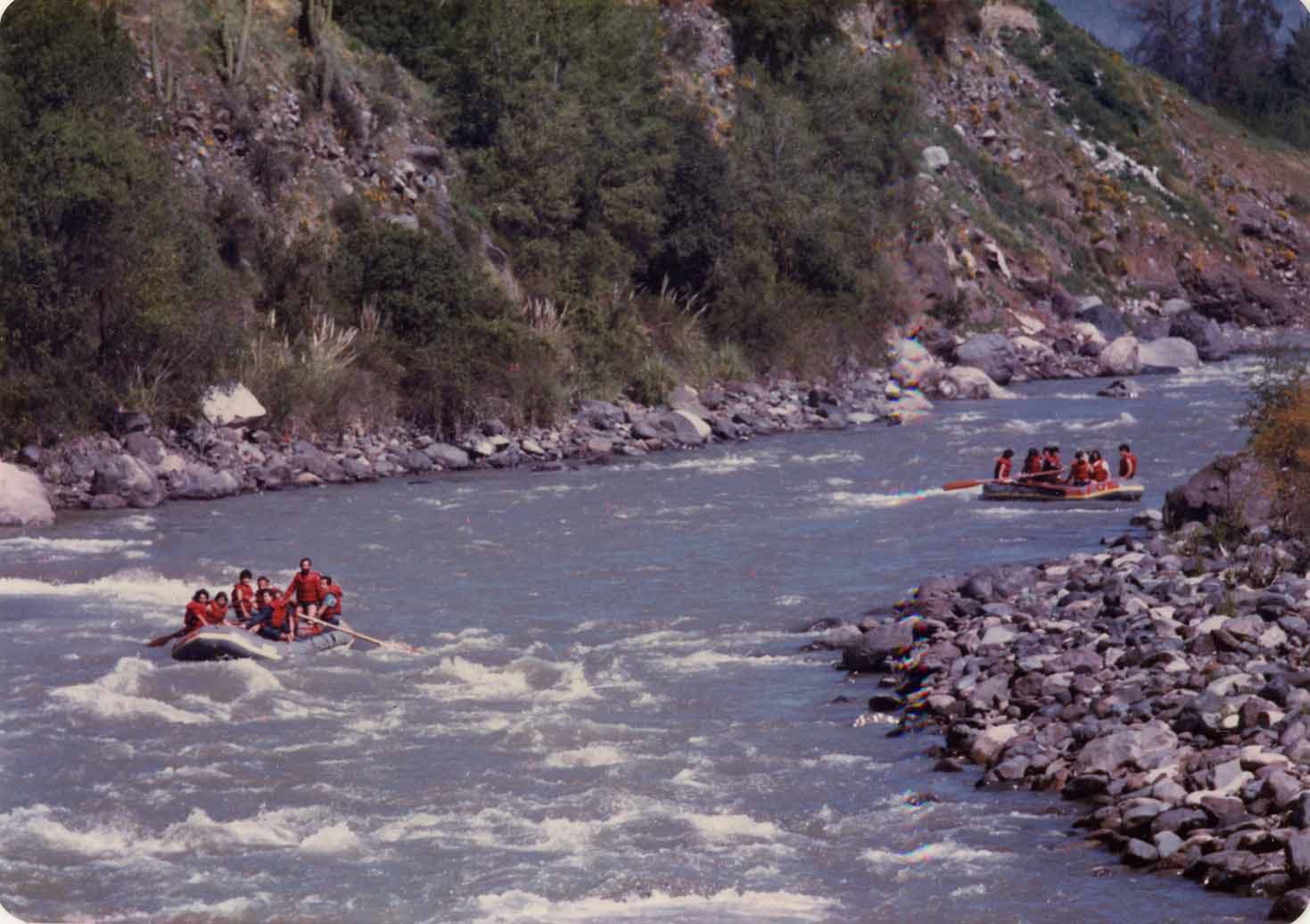 Primer rafting en el Río Maipo en 1983