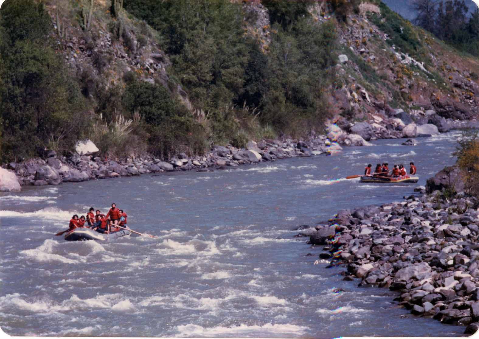 Primer rafting en el Río Maipo en 1983