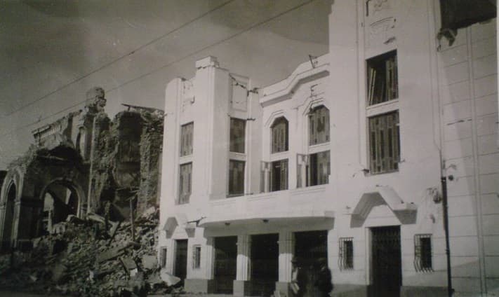 Catedral de Cauquenes y Teatro en 1939