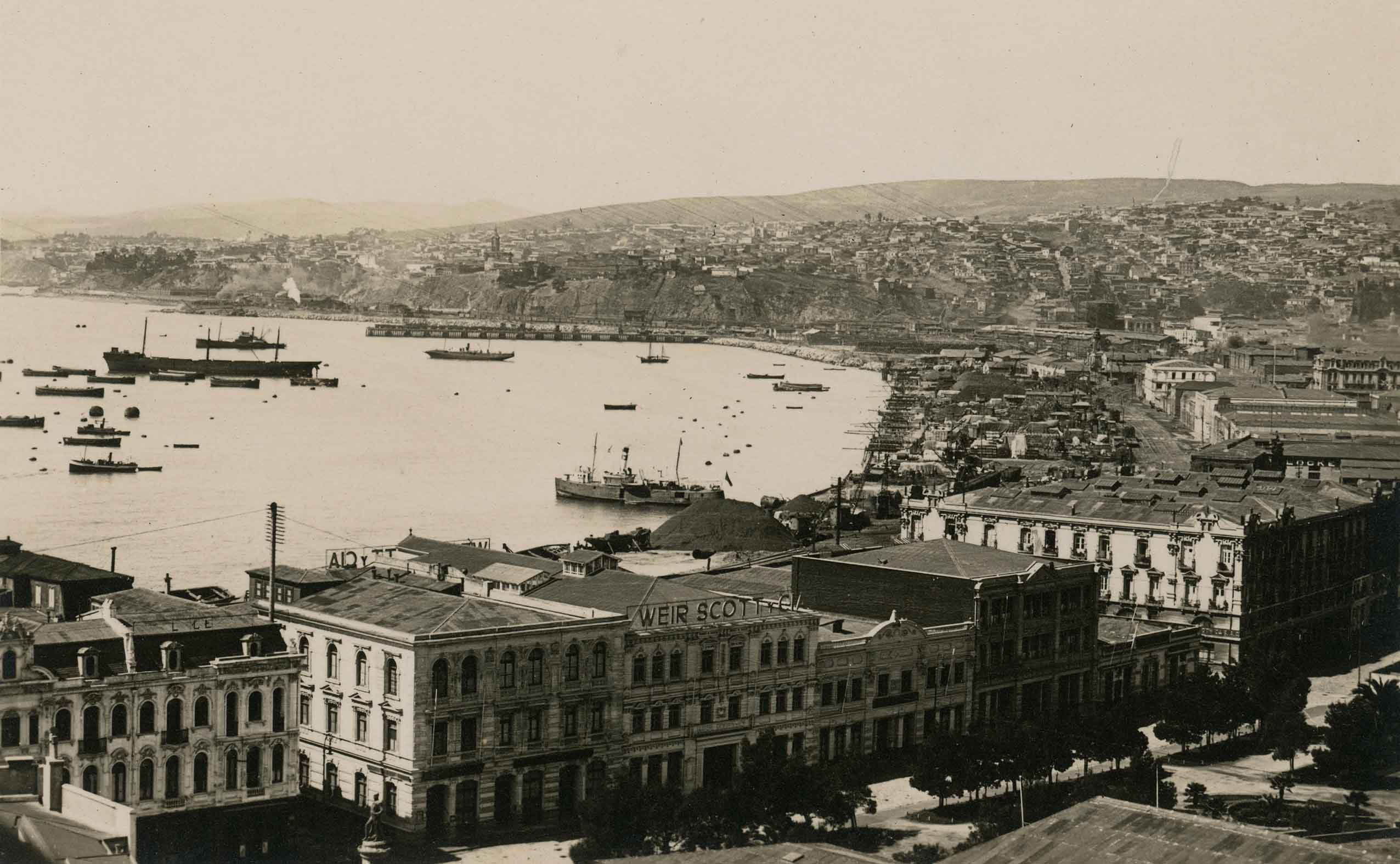 Construcción de relleno de Valparaíso en 1924